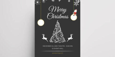 Vintage Merry Christmas Free PSD Flyer Template