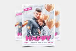 White Valentine’s Day Free PSD Flyer Template
