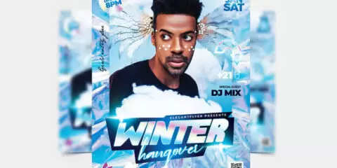 Winter Hangover Party Free PSD Flyer Template