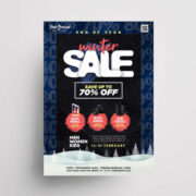 Winter Sale OFF Free PSD Flyer Template