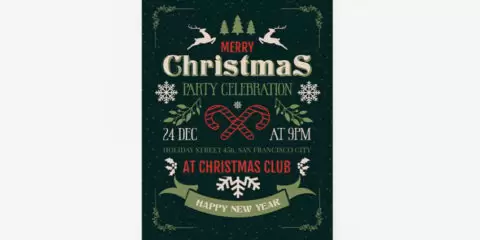 X-Mas Celebration Invitation Free PSD Flyer Template