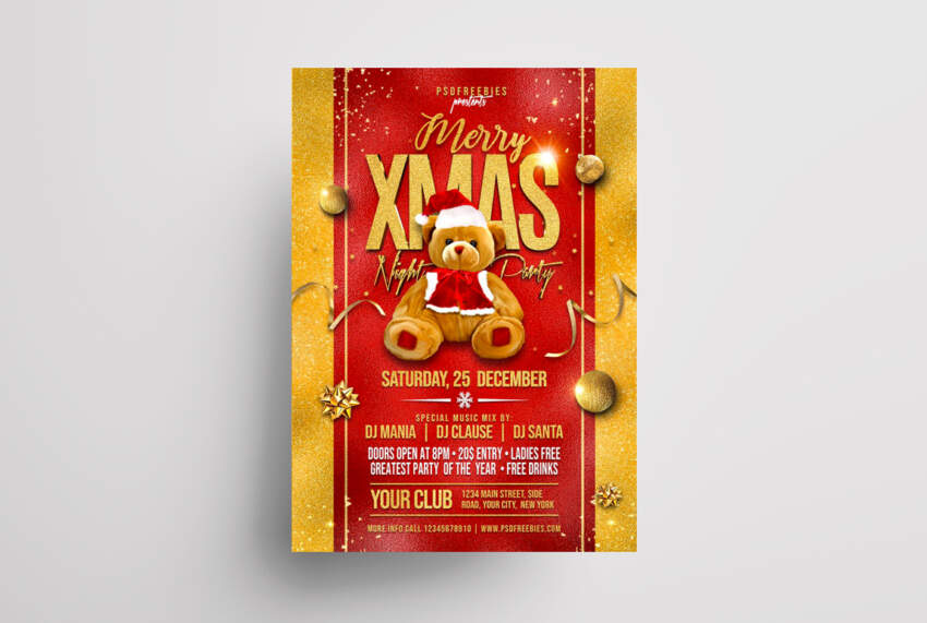 X-Mas Toys Sale Free PSD Flyer Template