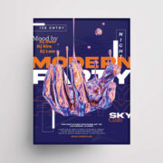Abstract Artist Party Free PSD Flyer Template
