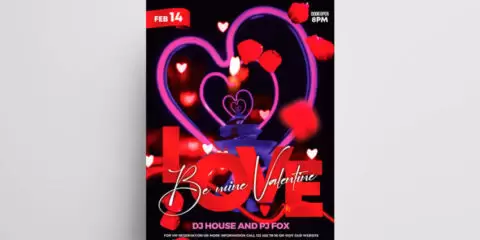 Be my Valentine Free PSD Flyer Template