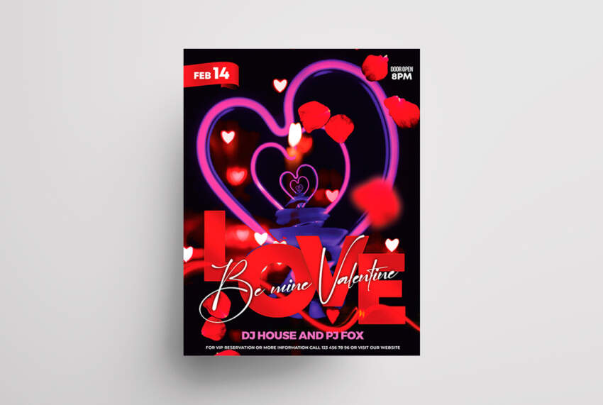 Be my Valentine Free PSD Flyer Template