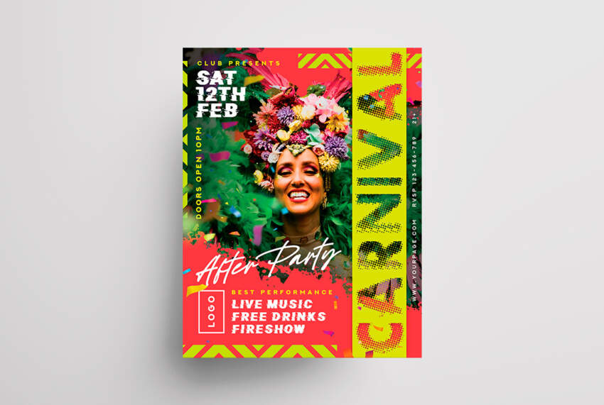 Carnival After Party Free PSD Flyer Template