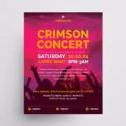 Crimson Concert Event Free PSD Flyer Template