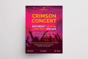 Crimson Concert Event Free PSD Flyer Template