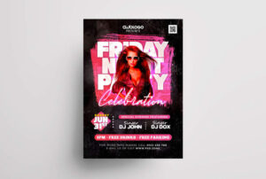 Friday Night DJ Party Free PSD Flyer Template