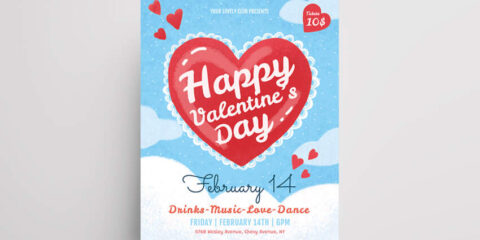 Happy Valentine's Day Free PSD Flyer Template