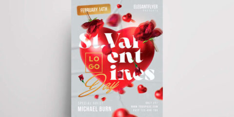St. Valentines Free PSD Flyer Template