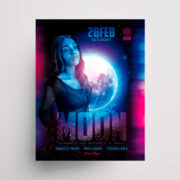 The Moon Party Free PSD Flyer Template