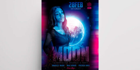 The Moon Party Free PSD Flyer Template