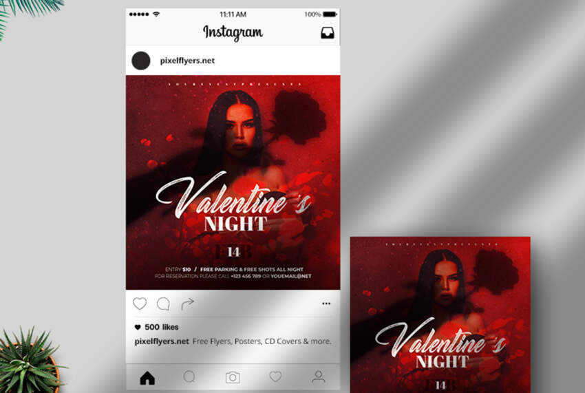 Valentine’s Glamour Night Free Instagram Banner