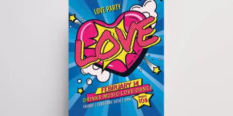 Valentine's Party Free PSD Flyer Template