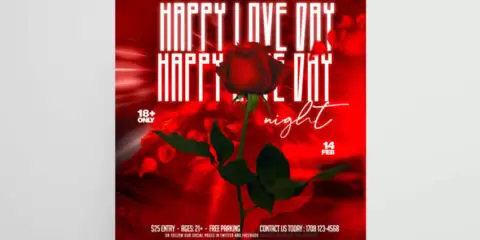 Valentine's Red Party Free Instagram Banner