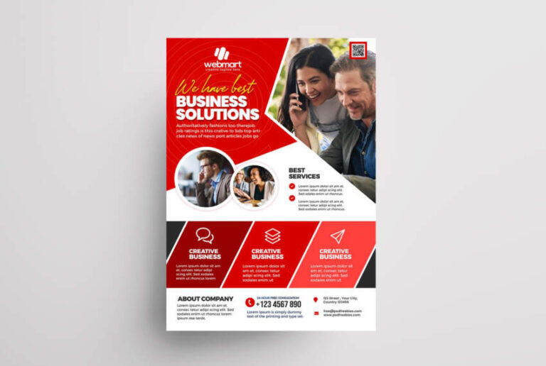 Business Solutions Ad Free PSD Flyer Template - PSDFlyer