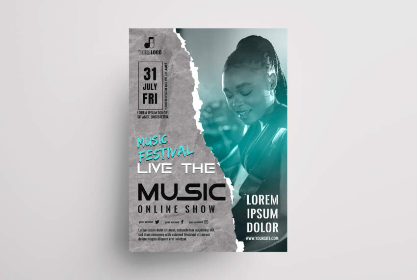 Concert & Festival Party Free PSD Flyer Template