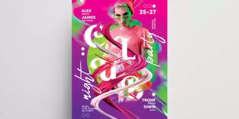 DJ Club Party Free PSD Flyer Template