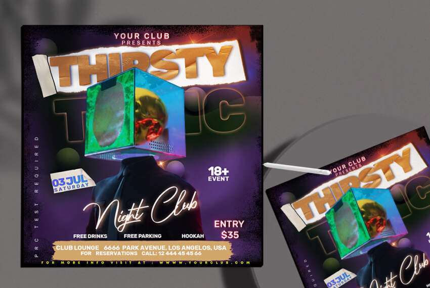 DJ Vibe Party Free Instagram PSD Banner