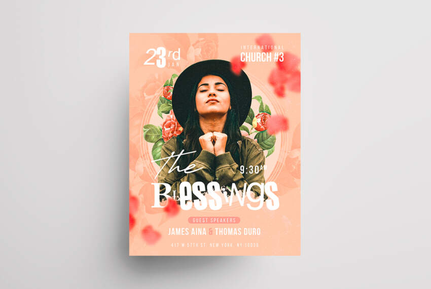 Floral Vibe Event Free PSD Flyer Template