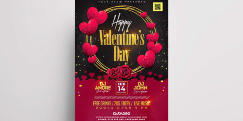 Happy Valentine's Day Vibe Free PSD Flyer Template