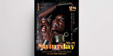 Saturday Vibe Party Free PSD Flyer Template