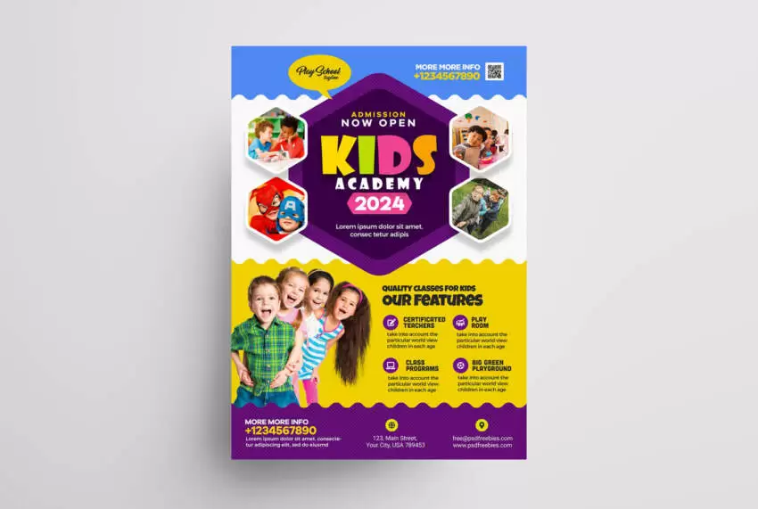 School Educational Admission Free PSD Flyer Template