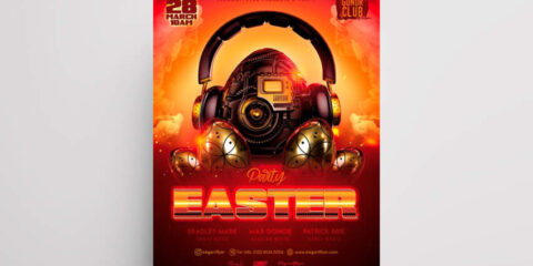 Urban Easter DJ Party Free PSD Flyer Template