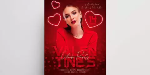 Valentine's Day Party PSD Free Flyer Template