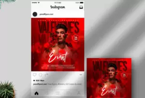 Valentine's Night Party Free Instagram Post (PSD)