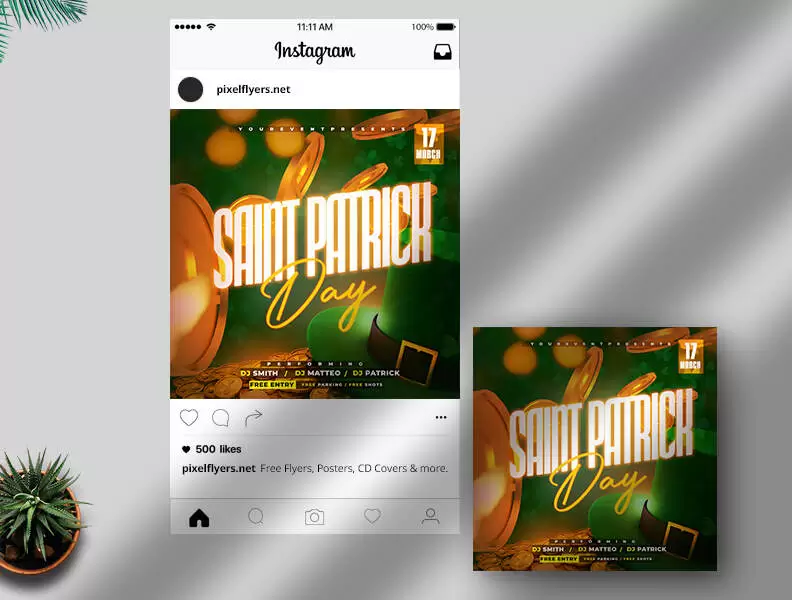 2022 St.Patrick’s Day Free PSD Instagram Banner