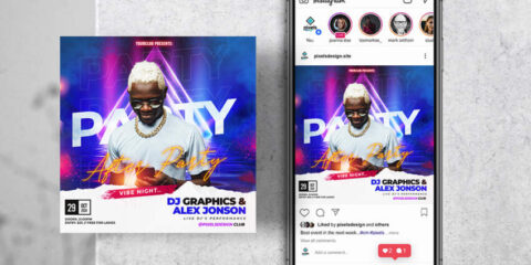 After Party Free PSD Instagram Banner