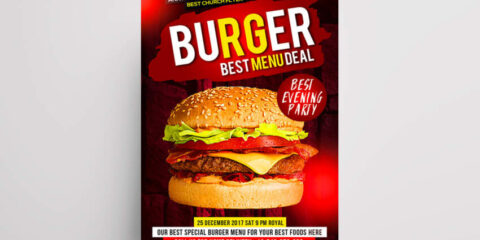 Big Burger Sale Free PSD Flyer Template