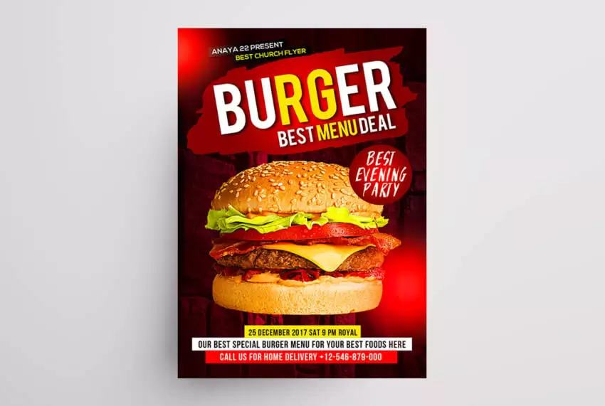 Big Burger Sale Free PSD Flyer Template