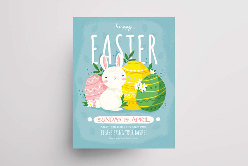 Cute Easter Event Free PSD Flyer Template