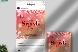 Happy Spring Day Free PSD Instagram Banner