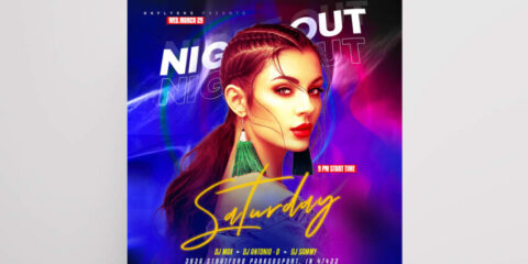 Night Out Ladies Party Free PSD Flyer Template
