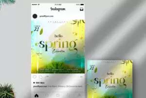 Spring Day Party Free PSD Instagram Banner