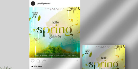 Spring Day Party Free PSD Instagram Banner