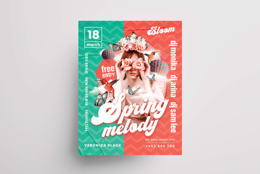 Spring Festival Free PSD Flyer Template