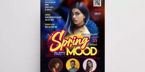Spring Mood Party Free PSD Flyer Template