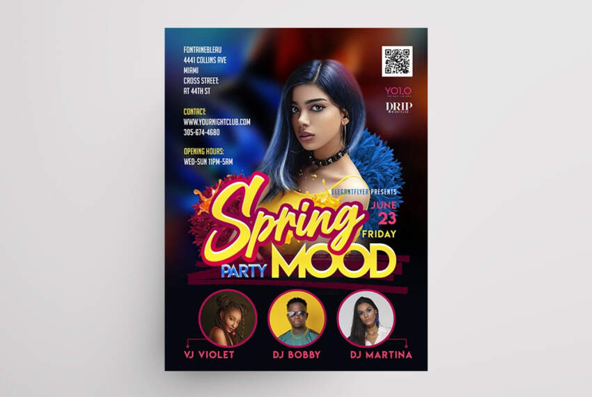 Spring Mood Party Free PSD Flyer Template