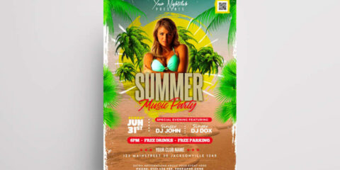 Summer 2022 Day Party Free PSD Flyer Template