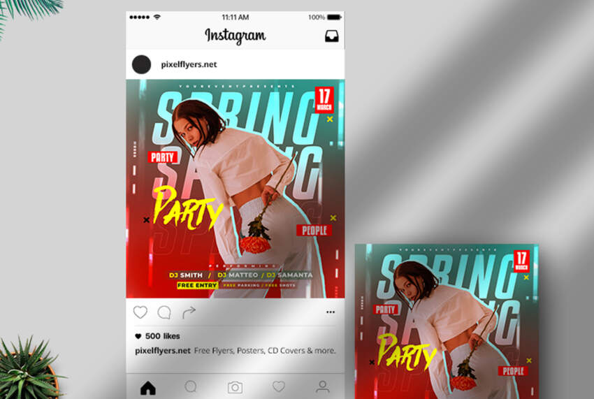 The Night Party Free Instagram PSD Banner