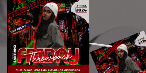 Throwback Party Free PSD Instagram Banner