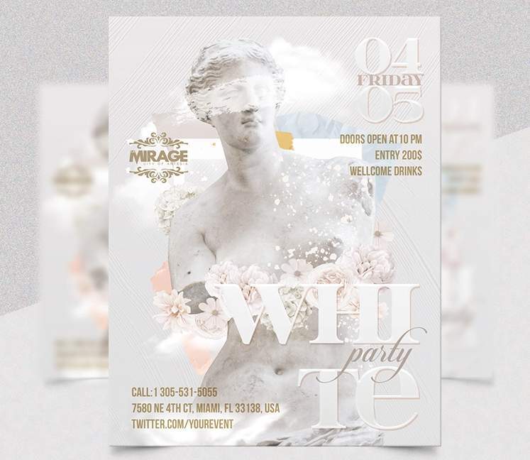 White Party Free PSD Flyer Template