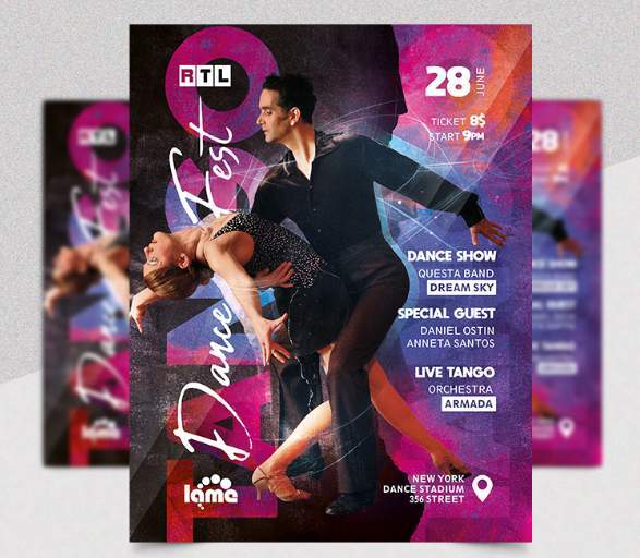 Dance Event Free PSD Flyer Template