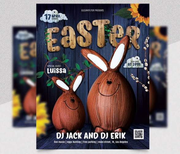 Free Easter Party Flyer Template in PSD