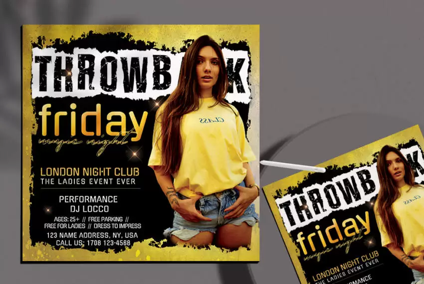 Free Friday Night Club Flyer Template in PSD